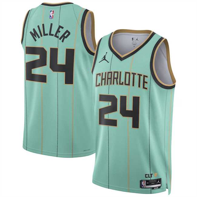 Mens Charlotte Hornets #24 Brandon Miller Mint 2024-25 City Edition Stitched Jersey Dzhi->charlotte hornets->NBA Jersey
